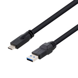 高柔性拖链级USB3.0线缆组件，A型公头至C型公头， 28/26/22AWG，UL20276, VW-1阻燃等级PVC护套，黑色，2.5米的图片