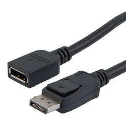 DisplayPort数字音视频线缆组件，支持DisplayPort 2.0规定的16K与HDR，公头/母头，PVC护套，黑，0.5米的图片