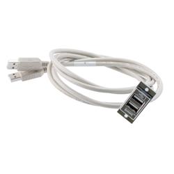USB 2.0双层堆栈式耦合器线缆，ECF法兰面板安装型，2个A型母头至2个A型公头，镀铬屏蔽ABS外壳，1米的图片