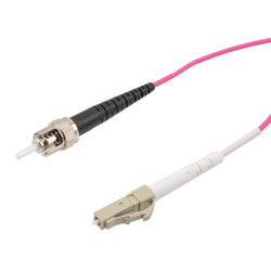 LC/ST 50/125多模40/100GB单工光纤跳线，LSZH，OM4，1米的图片