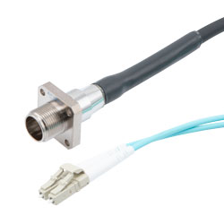 室外光纤跳线，双工 MMF(OM3)，2 芯 AARC（插座）到双夹 LC/PC，带 7.0mm LSZH 护套，2M的图片