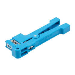 蓝色缓冲管剥除工具，用于从1/8英寸（0.32厘米）到7/32英寸（0.56厘米）的光缆的图片