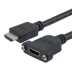 特优型超高速HDMI线缆，支持8K@60Hz与48Gbps，公头（插头）/面板安装型母头（插座），PVC护套，黑，3米的图片