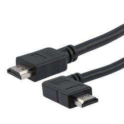 特优型超高速HDMI线缆，支持8K@60Hz与48Gbps，直角型右出线公头（插头）/直通型公头（插头），PVC护套，黑，3米的图片