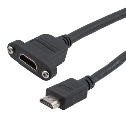 特优型超高速HDMI线缆，支持8K@60Hz与48Gbps，公头（插头）/面板安装型母头（插座），低烟无卤护套，黑，3米的图片