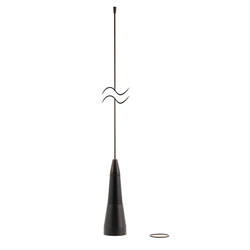 2dBi可调谐聚合物弹簧车载天线，132~174MHz，NMO底座连接器的图片