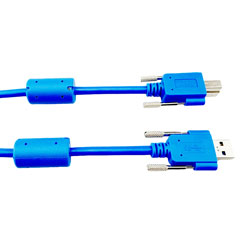 USB 3.0线缆，带翼形螺丝A型/带翼形螺丝B型，带铁氧体，0.5米的图片