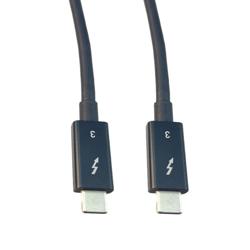 Thunderbolt 雷电3 兼容C型USB线缆组件，C型公头（插头）/C型公头（插头），90W，20Gbps，4K，TPE护套，黑，1.0米的图片