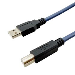 高柔性拖链级USB2.0线缆组件，A型公头-B型公头， 26/20AWG，耐热柔软性PVC外皮，1米的图片