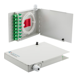 FTTH（光纤到户）接线盒，带有8个单芯SC / APC耦合器和尾纤的图片