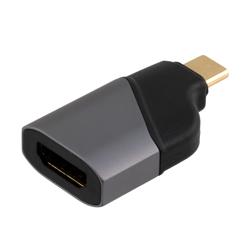 USB C公头至HDMI母头转接头，铝合金，灰色的图片