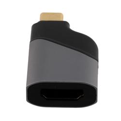 USB C公头至HDMI母头转接头，铝合金，灰色的图片