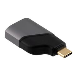 USB C公头至HDMI母头转接头，铝合金，灰色的图片