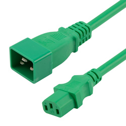 PC/PDU电源线，C20/C13，15A，6英尺（1.8米），绿的图片