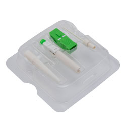 拼接连接器套件，SC 单模 APC 0.9mm 白色引导绿色，带 10 件连接器的图片