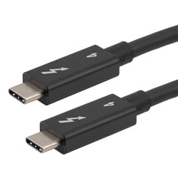 Thunderbolt 4兼容C型USB线缆组件，C型公头（插头）/C型公头（插头），100W，40Gbps，8K，TPE护套，黑，2英尺（0.6米）的图片