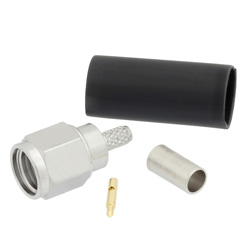 适用于 LMR-100A-PVC，RG174，RG188，RG316和100系列电缆的SMA公接头压接/焊接触头连接的图片