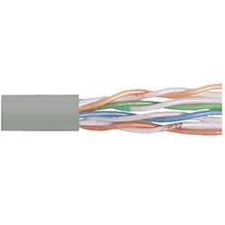 Cat 5E以太网散装电缆，非屏蔽UTP, 4对26AWG绞合导体，UL的CM阻燃要求，PVC外被，灰色，1000英尺的图片