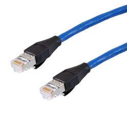 超6类屏蔽跳线，RJ45/RJ45，CMR阻燃，蓝，3米的图片