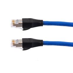 超6类屏蔽跳线，RJ45/RJ45，CMR阻燃，蓝，3米的图片