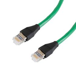 超6类屏蔽跳线，RJ45/RJ45，CMR阻燃，绿，1米的图片