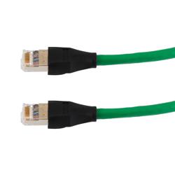 超6类屏蔽跳线，RJ45/RJ45，CMR阻燃，绿，1米的图片