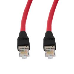 超6类屏蔽跳线，RJ45/RJ45，CMR阻燃，红，5米的图片