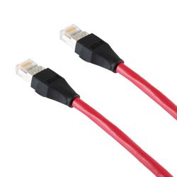 超6类屏蔽跳线，RJ45/RJ45，CMR阻燃，红，5米的图片
