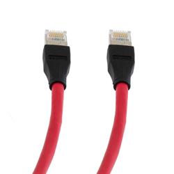 超6类屏蔽跳线，RJ45/RJ45，CMR阻燃，红，5米的图片