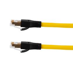 超6类屏蔽跳线，RJ45/RJ45，CMR阻燃，黄，1米的图片