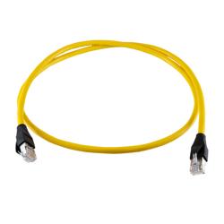 超6类屏蔽跳线，RJ45/RJ45，CMR阻燃，黄，1米的图片
