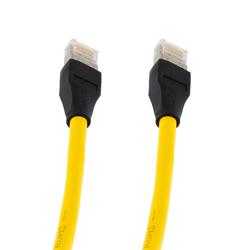 超6类屏蔽跳线，RJ45/RJ45，CMR阻燃，黄，30米的图片