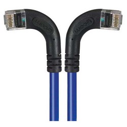6类直角型RJ45以太网跳线，直角左出线/直角右出线，蓝，7英尺（2.1米）的图片