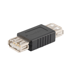 USB 2.0适配器耦合器，屏蔽，A型母插孔至A型公插头，直列式，黑色的图片