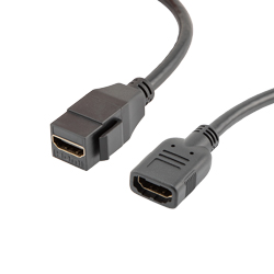 黑色HDMI/Keystone转接线，带6英寸（15.2厘米）预剥线的图片