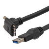 高柔性拖链级USB3.0线缆组件，A型公头至直角上出线Micro-B型公头，带机器视觉锁紧螺丝， VW-1阻燃等级PVC护套，黑色，2米的图片