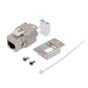 法兰安装套件，超6类10gig以太网屏蔽免工具Keystone RJ45插座，TIA568A/B，适用于28AWG细缆，银色的图片