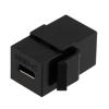 USB 3.1 Type C Keystone型转接头，180度，黑色的图片