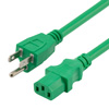 通用CPU电源线，NEMA5-15P/C13，15A，8英尺（2.4米），绿的图片