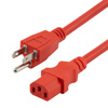 通用CPU电源线，NEMA5-15P/C13，15A，1英尺（0.3米），红的图片