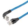 以太网超六类10gig直角弯头线缆组件，F/UTP屏蔽，26AWG，RJ45直头/上弯头，CMX PVC外被，蓝色，5.0米的图片