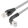 以太网超六类10gig直角弯头线缆组件，F/UTP屏蔽，26AWG，RJ45直头/上弯头，CMX PVC外被，灰色，5.0米的图片