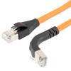 以太网超六类10gig直角弯头线缆组件，F/UTP屏蔽，26AWG，RJ45直头/上弯头，CMX PVC外被，橙色，5.0米的图片