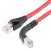 以太网超六类10gig直角弯头线缆组件，F/UTP屏蔽，26AWG，RJ45直头/上弯头，CMX PVC外被，红色，5.0米的图片