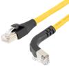以太网超六类10gig直角弯头线缆组件，F/UTP屏蔽，26AWG，RJ45直头/上弯头，CMX PVC外被，黄色，5.0米的图片