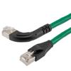 以太网超六类10gig直角弯头线缆组件，F/UTP屏蔽，26AWG，RJ45直头/左弯头，CMX PVC外被，绿色，5.0米的图片
