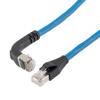 以太网超六类10gig直角弯头线缆组件，F/UTP屏蔽，26AWG，RJ45直头/下弯头，低烟无卤外被，蓝色，5.0米的图片