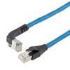以太网超六类10gig直角弯头线缆组件，F/UTP屏蔽，26AWG，RJ45直头/上弯头，低烟无卤外被，蓝色，2.0米的图片