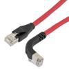 以太网超六类10gig直角弯头线缆组件，F/UTP屏蔽，26AWG，RJ45直头/上弯头，低烟无卤外被，红色，2.0米的图片