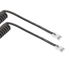 超五类以太网弹簧线组件，90度出线后连接RJ45-RJ45接头，使用UTP 26AWG绞合高柔性工业聚氨酯TPU电缆护套，黑色，长度为3到9英尺的图片